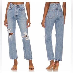 Agolde 90s Pinch Waist Distressed Jeans - Size 28